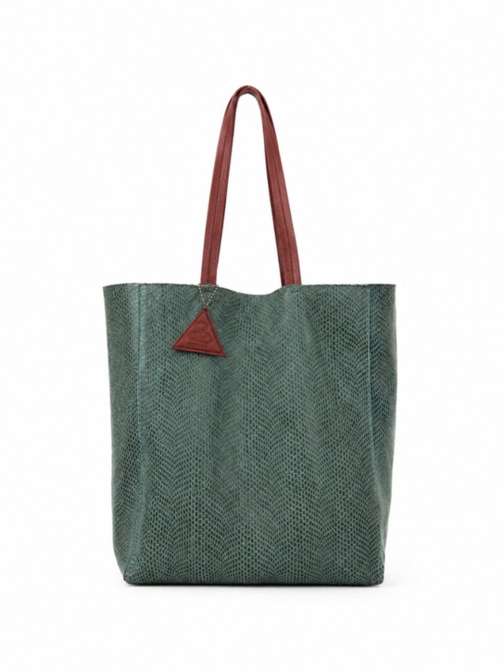 🛍 Sorial New York Rubina Leather Tote Bag in Seafoam Snake Embossed